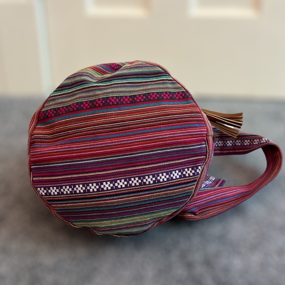 !!!FINAL DROP!!! Brash Multi Fabric Bucket/Hobo Bag with Faux Leather Tassels - Picture 5 of 12